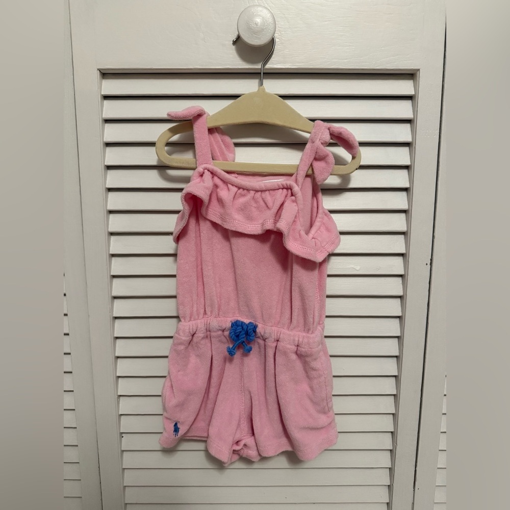 Ralph Lauren Pink Kids Terry Romper